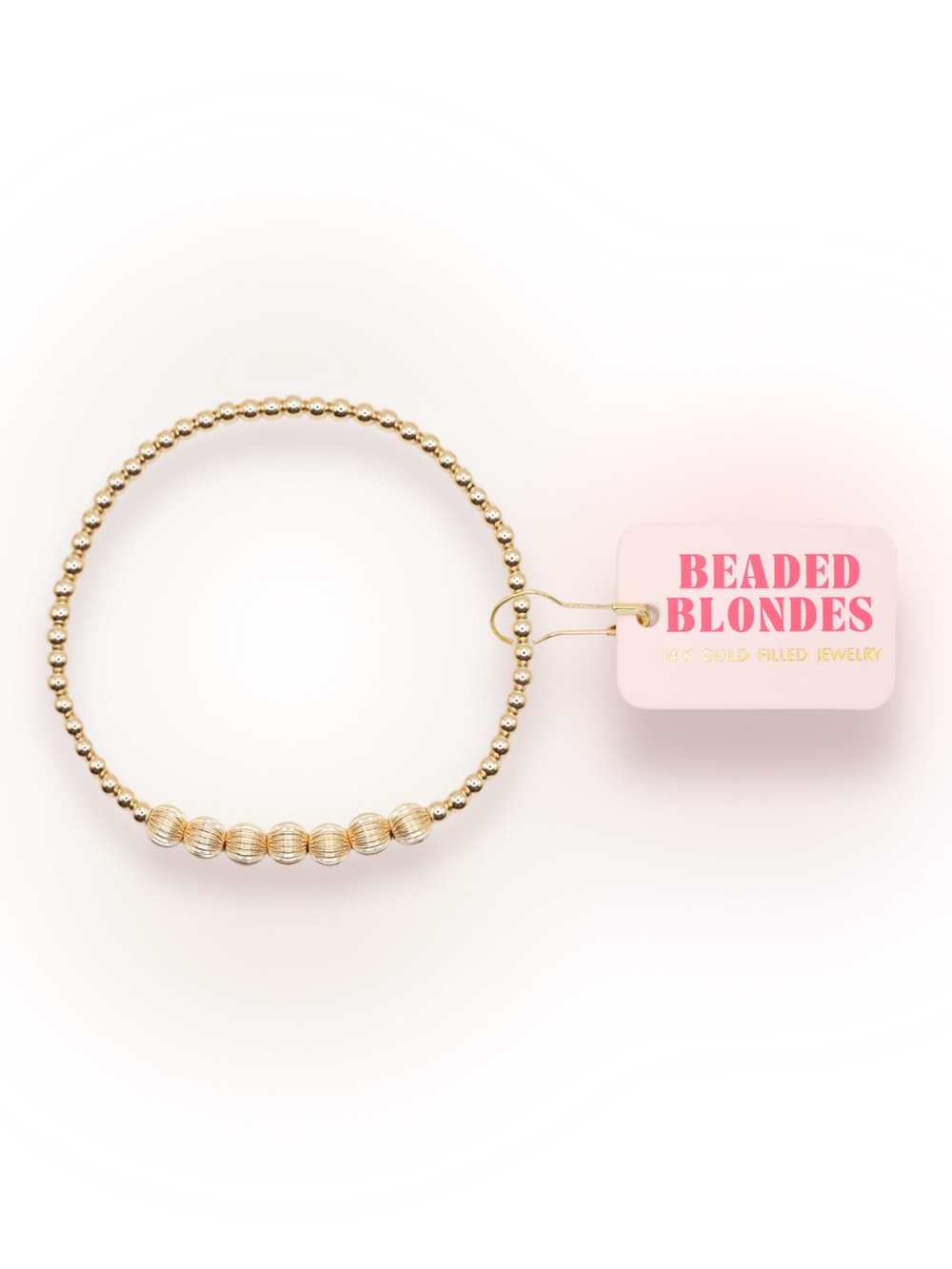 Beaded Blondes Petite 6.25 inch Lucky Fluted Gold Bracelet